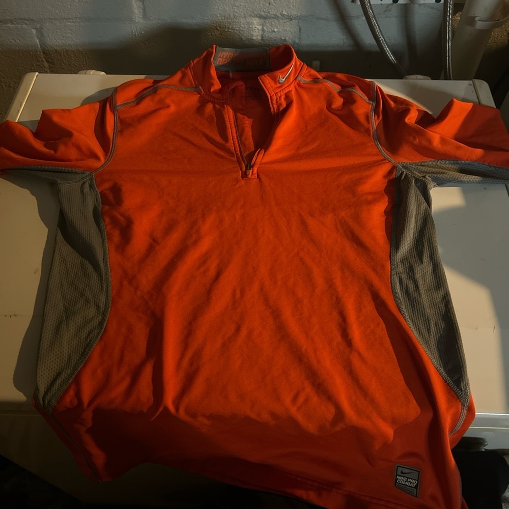 Nike Bright Orange and Gray Quarter-Zip